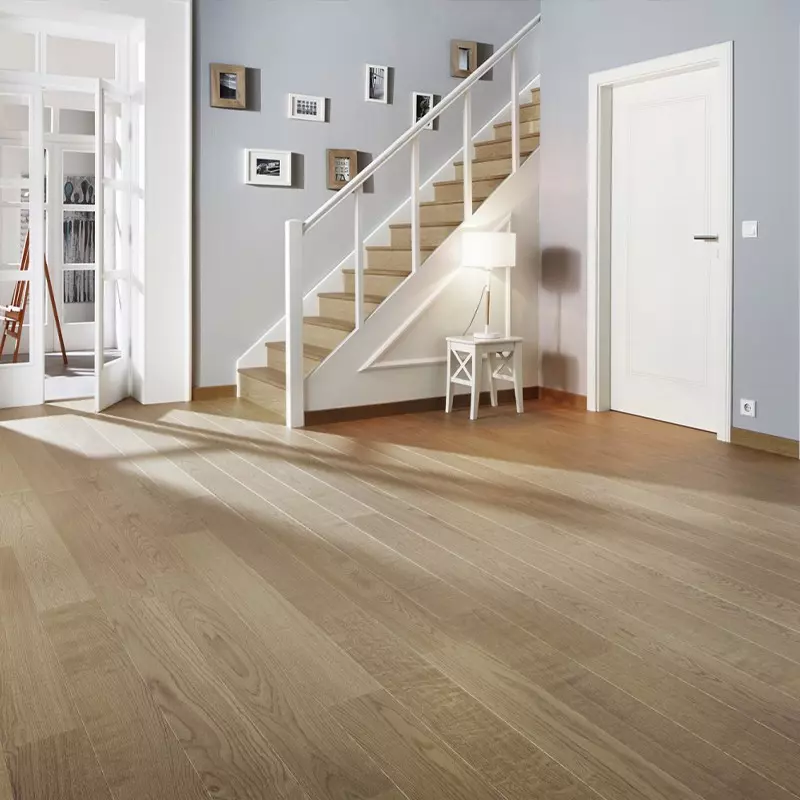 Parquet Chene Contrecolle Umber - 14x150x1940 - Choix select - Vue de face - Carresol