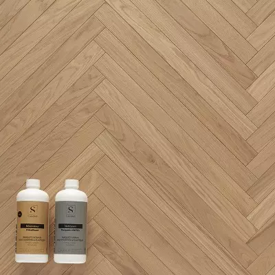 Parquet Chêne Semi-Massif Chevron Naturalizzato - 600 mm - Produits d'entretiens