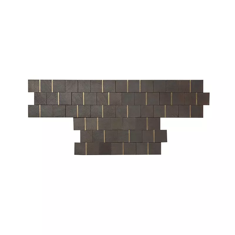 Paves de Paris Chene et Laiton Massif Huile Noir Intense - choix select - 11.5x210x525 - vue de face - carresol