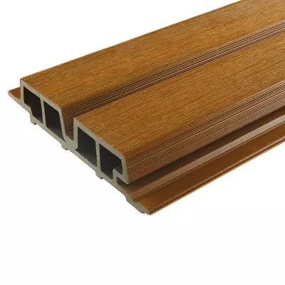 Bardage Claire-voie Composite WEO 60 Teak - Vue de profil - CarreSol