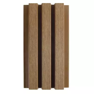 Bardage Claire-voie Composite WEO 35 Teak - 33x170x3600 - vue de face - carresol